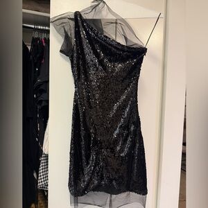 Khy Sequin One-Shoulder Mini Dress